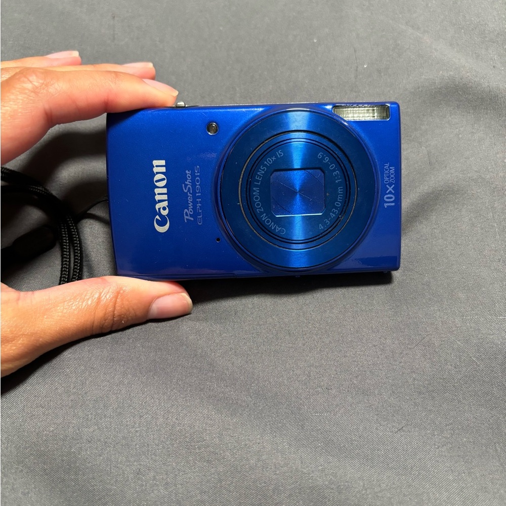Canon Blue Digital Camera Compact Design with Large Lens